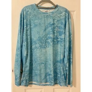 Realtree Fishing Performance Wave 3 Shirt Mens Blue Long Sleeve XL